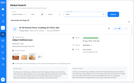 Introducing Global Search in Zeo Route Planner: Find Stops, Drivers, and Routes Faster, Zeo Route Planner
