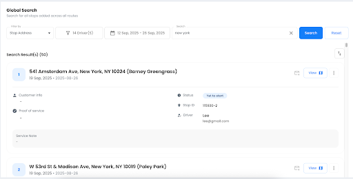 Introducing Global Search in Zeo Route Planner: Find Stops, Drivers, and Routes Faster, Zeo Route Planner