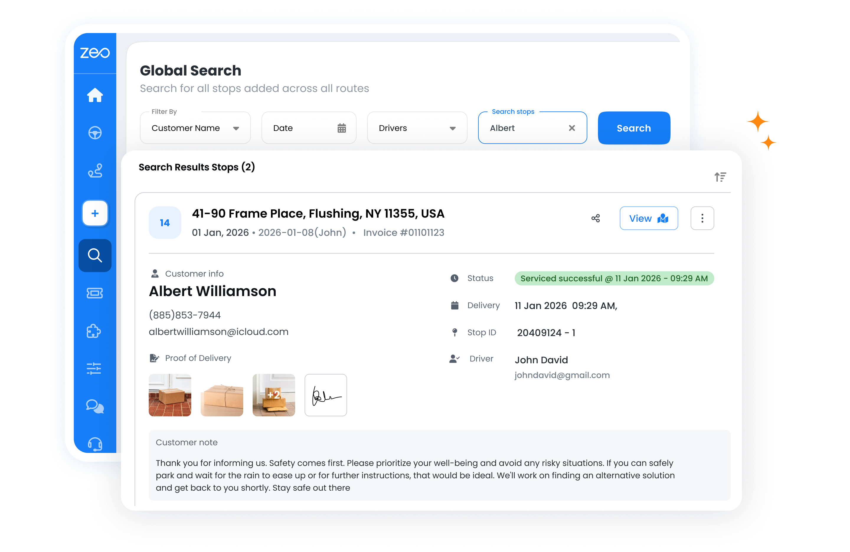Global Search, Zeo Route Planner