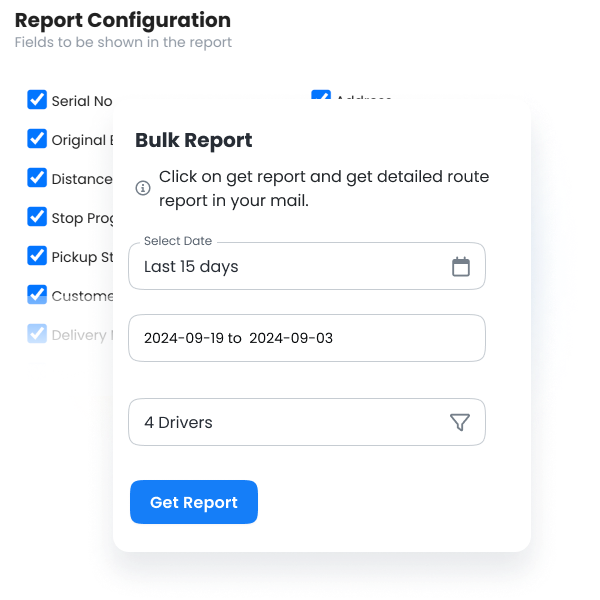 Report Exports, Zeo Route Planner