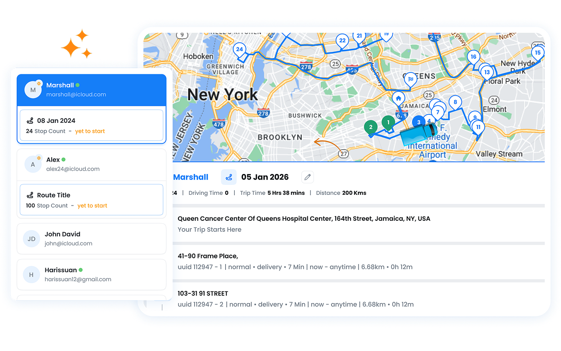 Fleet Dashboard, Zeo Route Planner