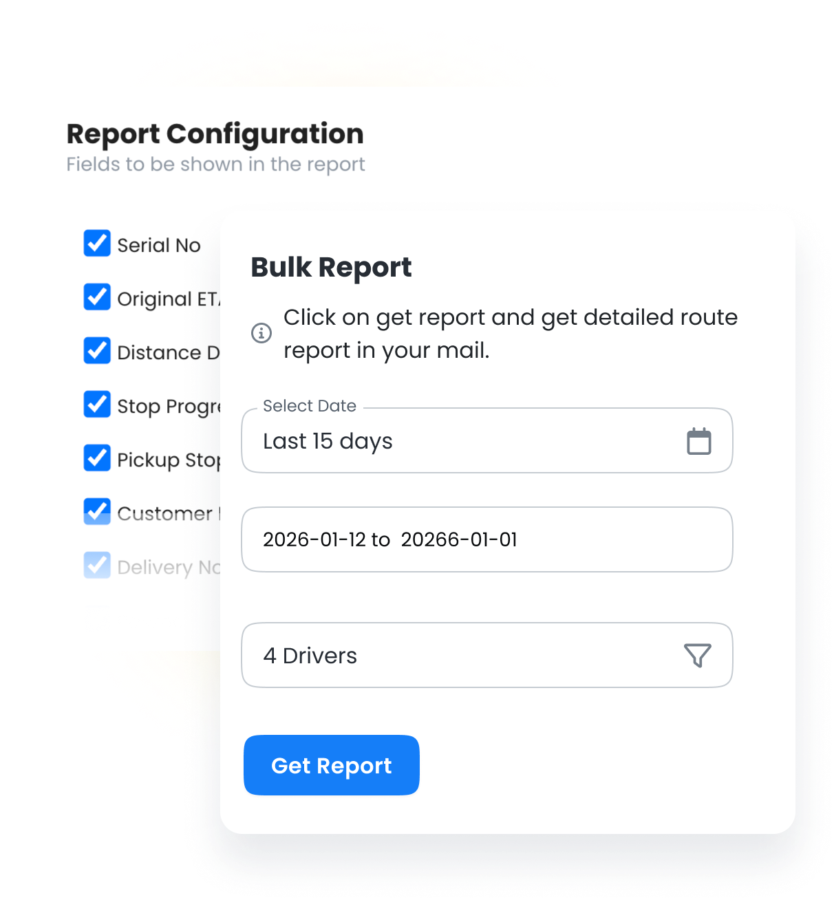 Report Exports, Zeo Route Planner