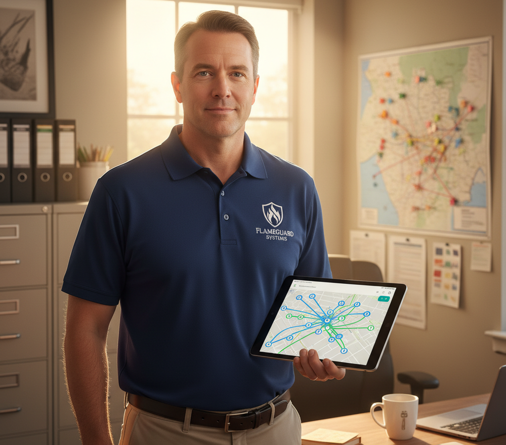 2026 03 29 Fire Extinguisher Inspection Route Optimization Featured, Zeo Route Planner