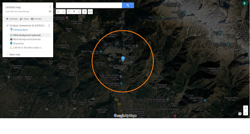 Como desenhar um raio no Google Maps com My Maps & Circle Plot?, Zeo Route Planner